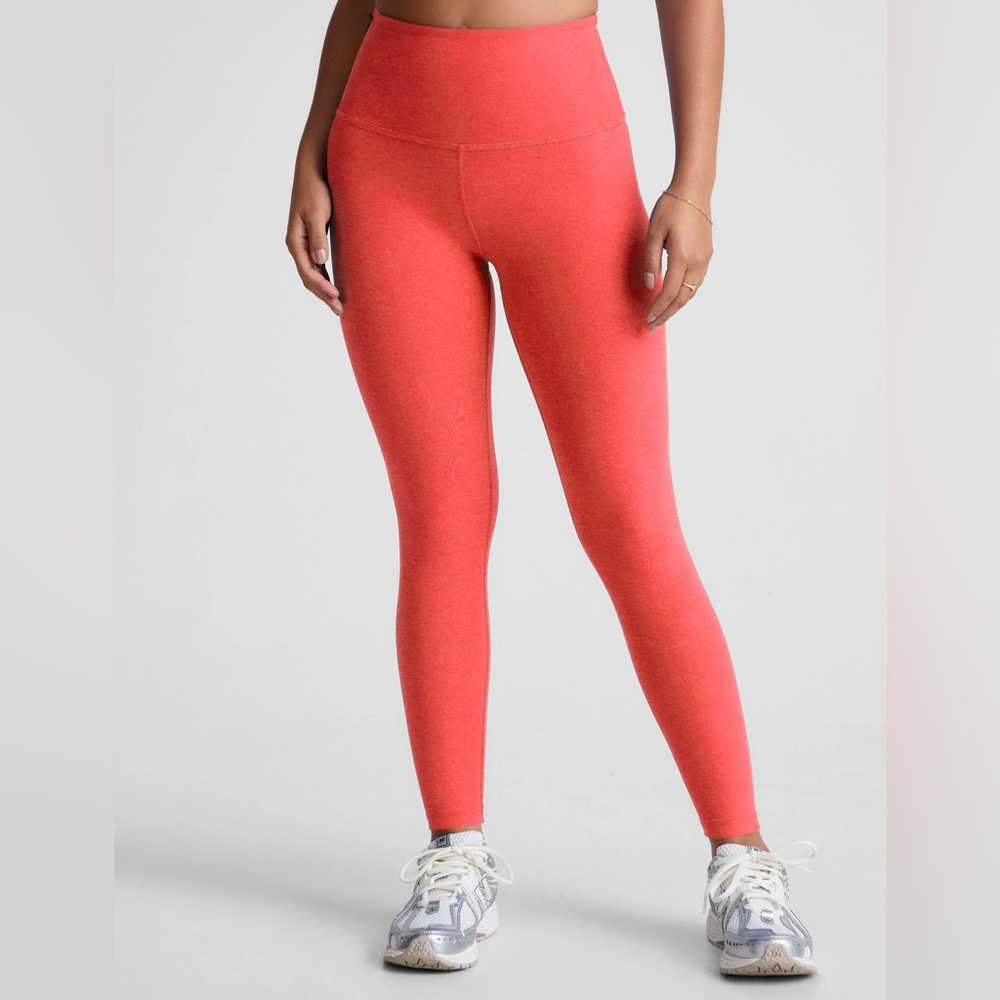 Beyond Yoga High-Waist Coral Red Leggings and tank set - Picture 2 of 9